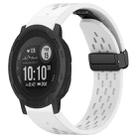 For Garmin Instinct 2 / Instinct 22mm Holes Magnetic Folding Buckle Silicone Watch Band(White) - 1