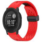 For Garmin Instinct 2 / Instinct 22mm Holes Magnetic Folding Buckle Silicone Watch Band(Red) - 1