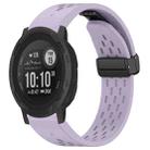 For Garmin Instinct 2 / Instinct 22mm Holes Magnetic Folding Buckle Silicone Watch Band(Purple) - 1