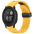 For Garmin Instinct 2 / Instinct 22mm Holes Magnetic Folding Buckle Silicone Watch Band(Yellow) - 1