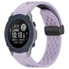 For Garmin Descent G1 22mm Holes Magnetic Folding Buckle Silicone Watch Band(Purple) - 1