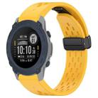 For Garmin Descent G1 22mm Holes Magnetic Folding Buckle Silicone Watch Band(Yellow) - 1