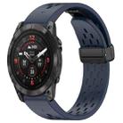 For Garmin Epix Pro 51mm Holes Magnetic Folding Buckle Silicone Watch Band(Midnight) - 1