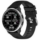 For Garmin D2 Air X10 43mm Cross Texture Silicone Watch Band(Black) - 1