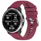 For Garmin D2 Air X10 43mm Cross Texture Silicone Watch Band(Wine Red) - 1