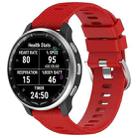 For Garmin D2 Air X10 43mm Cross Texture Silicone Watch Band(Red) - 1
