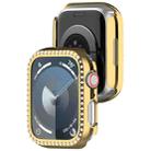 ForApple Watch SE 2023 40mm Diamond Hollow PC Watch Case(Gold) - 1