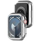 For Apple Watch Series 8 41mm Diamond Hollow PC Watch Case(Silver) - 1