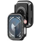 For Apple Watch Series 7 41mm Diamond Hollow PC Watch Case(Black) - 1