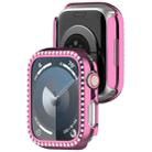 For Apple Watch Series 5 44mm Diamond Hollow PC Watch Case(Pink) - 1