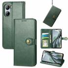 For ZTE Libero 5G IV Retro Solid Color Buckle Leather Phone Case(Green) - 1