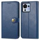 For ZTE Blade V50 Vita Retro Solid Color Buckle Leather Phone Case(Blue) - 2