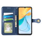 For ZTE Blade V50 Vita Retro Solid Color Buckle Leather Phone Case(Blue) - 3