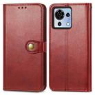 For ZTE Blade V50 Vita Retro Solid Color Buckle Leather Phone Case(Red) - 2