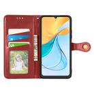 For ZTE Blade V50 Vita Retro Solid Color Buckle Leather Phone Case(Red) - 3