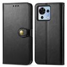For ZTE Blade V50 Vita Retro Solid Color Buckle Leather Phone Case(Black) - 2