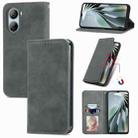 For ZTE Libero 5G IV Retro Skin Feel Magnetic Leather Phone Case(Grey) - 1