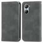 For ZTE Libero 5G IV Retro Skin Feel Magnetic Leather Phone Case(Grey) - 2