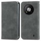 For ZTE Blade A73 5G Retro Skin Feel Magnetic Leather Phone Case(Grey) - 2