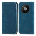 For ZTE Blade A73 5G Retro Skin Feel Magnetic Leather Phone Case(Blue) - 2