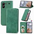 For ZTE Blade A54 Retro Skin Feel Magnetic Leather Phone Case(Green) - 1