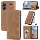 For ZTE Blade A54 Retro Skin Feel Magnetic Leather Phone Case(Brown) - 1