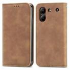 For ZTE Blade A54 Retro Skin Feel Magnetic Leather Phone Case(Brown) - 2