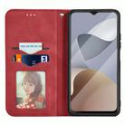 For ZTE Blade A54 Retro Skin Feel Magnetic Leather Phone Case(Red) - 3