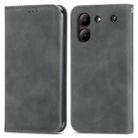 For ZTE Blade A54 Retro Skin Feel Magnetic Leather Phone Case(Grey) - 2