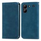 For ZTE Blade A54 Retro Skin Feel Magnetic Leather Phone Case(Blue) - 2