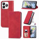 For ZTE Blade A75 4G Retro Skin Feel Magnetic Leather Phone Case(Red) - 1