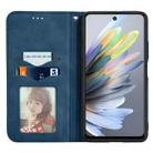 For ZTE Blade A75 4G Retro Skin Feel Magnetic Leather Phone Case(Blue) - 3