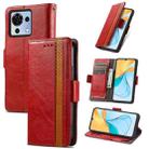 For ZTE Blade V50 Vita CaseNeo Splicing Dual Magnetic Buckle Leather Phone Case(Red) - 1