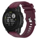 For  Garmin Descent G1 Solar Letel 22mm Solid Color Silicone Watch Band(Wine) - 1