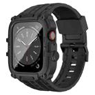 For Apple Watch Series 6 44mm TPU Frame Integrated Tempered Film Integrated Watch Band Case(Black) - 1