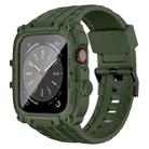 For Apple Watch Series 6 44mm TPU Frame Integrated Tempered Film Integrated Watch Band Case(Green) - 1