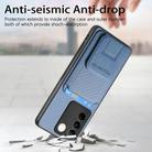 For vivo iQOO Neo 7 SE Carbon Fiber Card Bag Fold Stand Phone Case(Blue) - 3