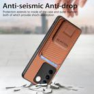 For vivo iQOO Z8 Carbon Fiber Card Bag Fold Stand Phone Case(Brown) - 3
