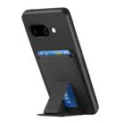 For Google Pixel 9a Carbon Fiber Card Bag Fold Stand Phone Case(Black) - 3