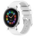 For Huawei Watch GT2 42mm 20mm Smooth Solid Color Silicone Watch Band(White) - 1