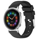 For Huawei Watch GT2 42mm 20mm Smooth Solid Color Silicone Watch Band(Black) - 1