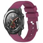 For Huawei Watch 2 20mm Smooth Solid Color Silicone Watch Band(Burgundy) - 1