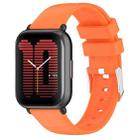 For Amazfit Active 20mm Smooth Solid Color Silicone Watch Band(Orange) - 1
