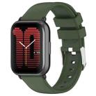 For Amazfit Active 20mm Smooth Solid Color Silicone Watch Band(Army Green) - 1