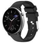 For Amazfit GTR Mini 20mm Smooth Solid Color Silicone Watch Band(Black) - 1