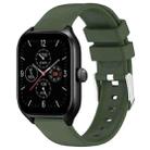 For Amazfit GTS 4 20mm Smooth Solid Color Silicone Watch Band(Army Green) - 1