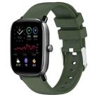 For Amazfit GTS 4 Mini 20mm Smooth Solid Color Silicone Watch Band(Army Green) - 1