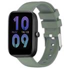 For Amazfit Bip 3 20mm Smooth Solid Color Silicone Watch Band(Olive Green) - 1