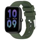 For Amazfit Bip 3 20mm Smooth Solid Color Silicone Watch Band(Army Green) - 1