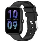 For Amazfit Bip 3 Pro 20mm Smooth Solid Color Silicone Watch Band(Black) - 1